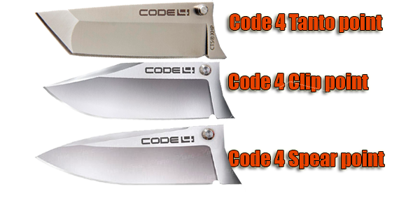 Варианты клинков ножа Cold Steel Code 4